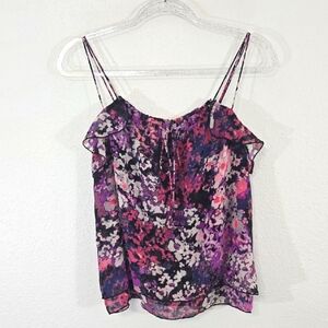 Express Floral Strappy Flowy Tank Top Boho Feminine Summer Vacation, size XS